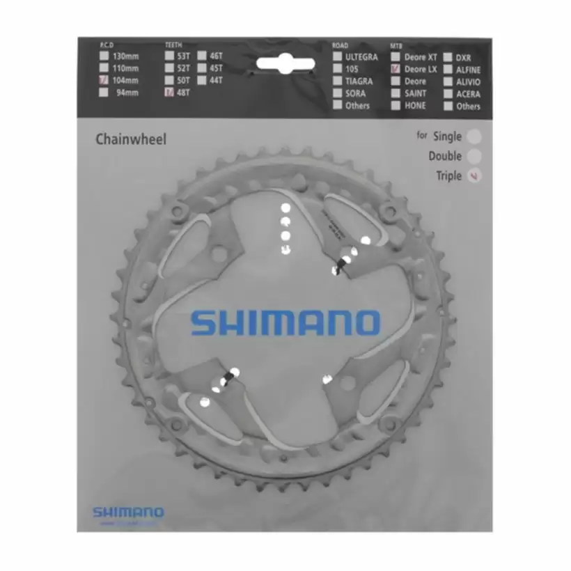 Shimano Deore LX FC-T671 48T-AL zilver voor kettingrand kettingblad
