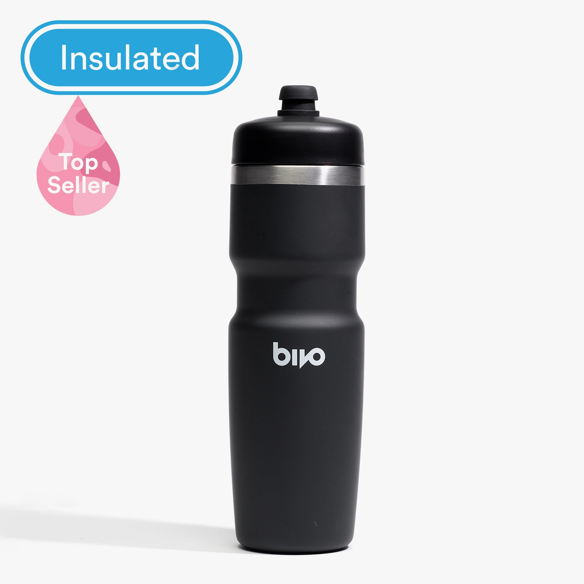 Bivo Trio RVS bidon 620 ml – zwart